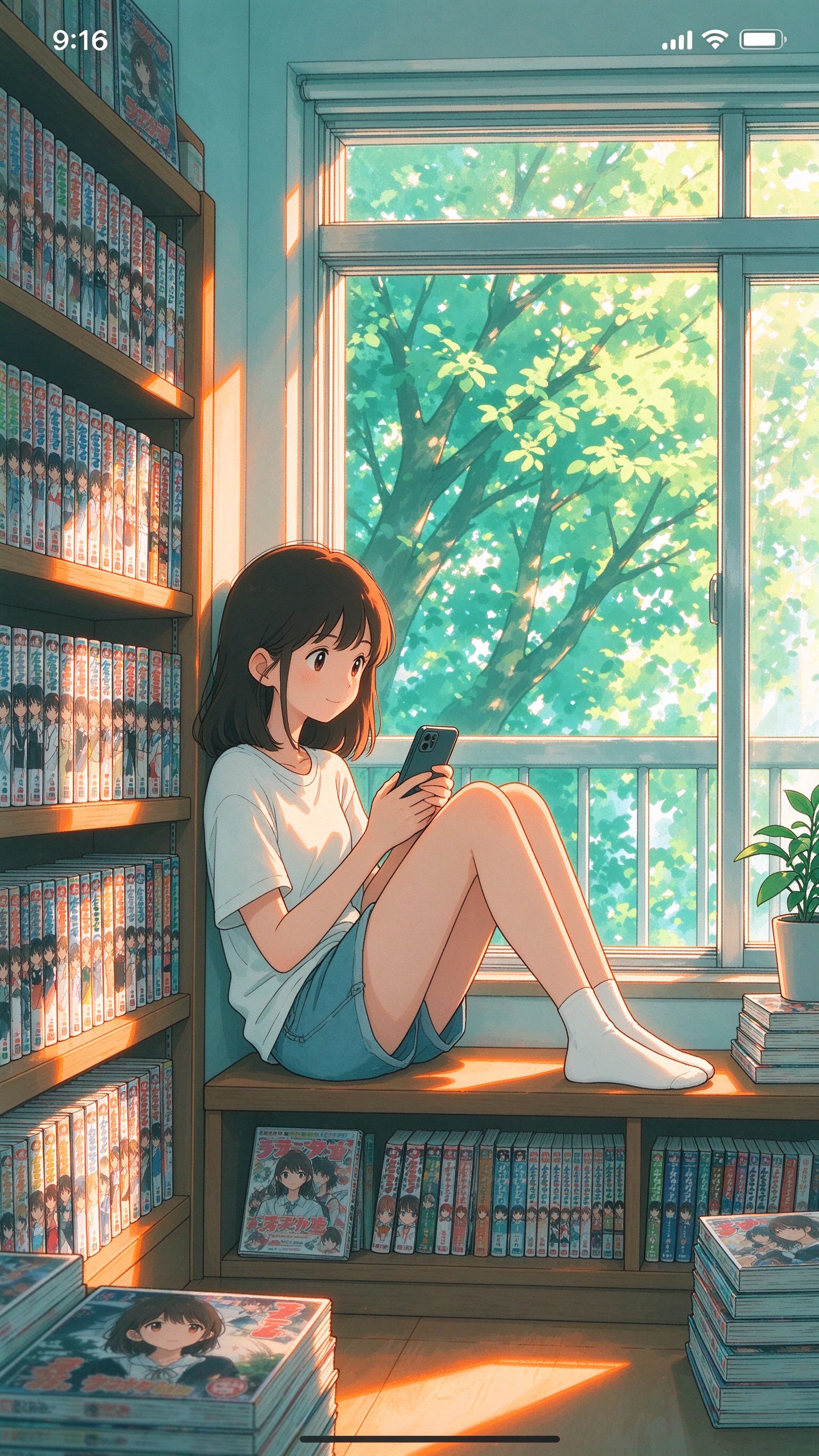 抖漫漫画书架收藏界面示意